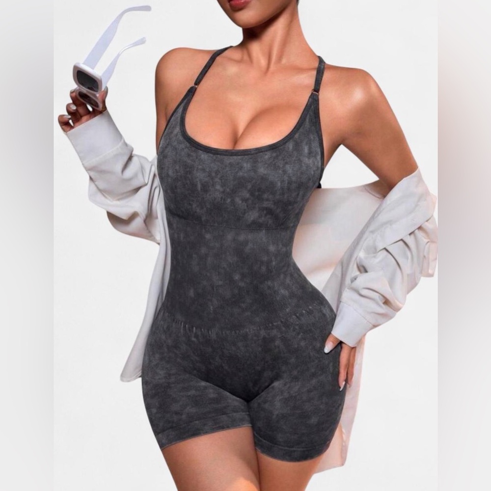 Women's Gray Romper Bodysuit